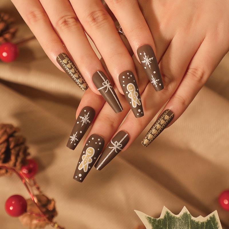 European & American Christmas Press-On False Nails Set