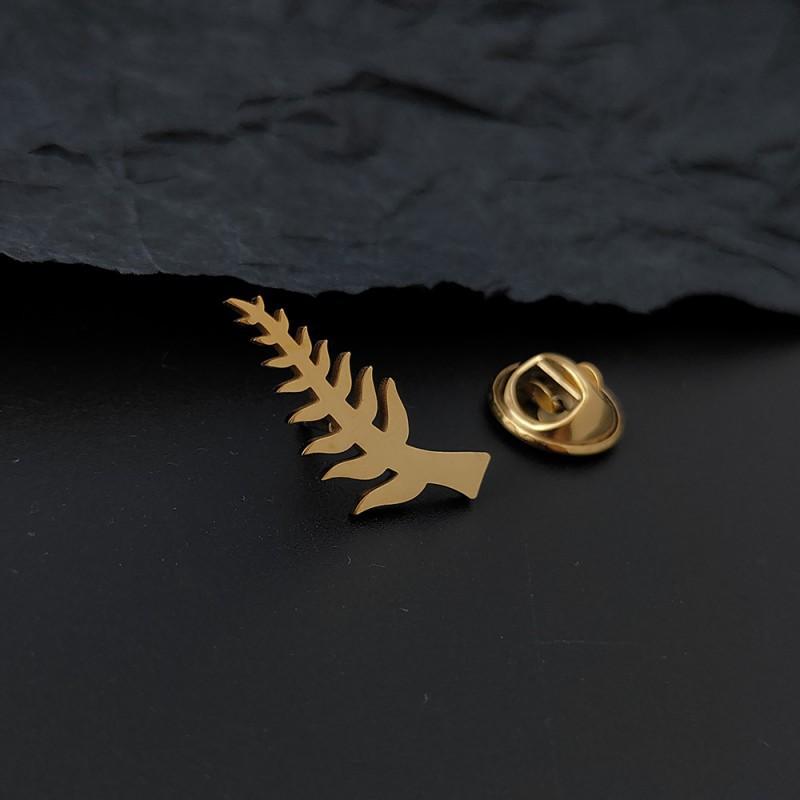 New Leaf Wheat Ear Tree Men s Women s Brooch Cufflinks Suit Dress Accessories Personalized Versatile Clothing 14k