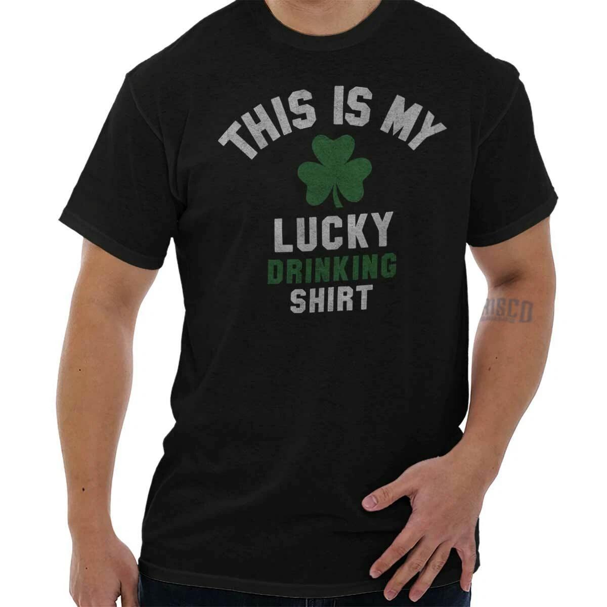 Lucky Irish Drinking Pub Crawl St Pattys Day Womens or Mens Crewneck T Shirt Tee S