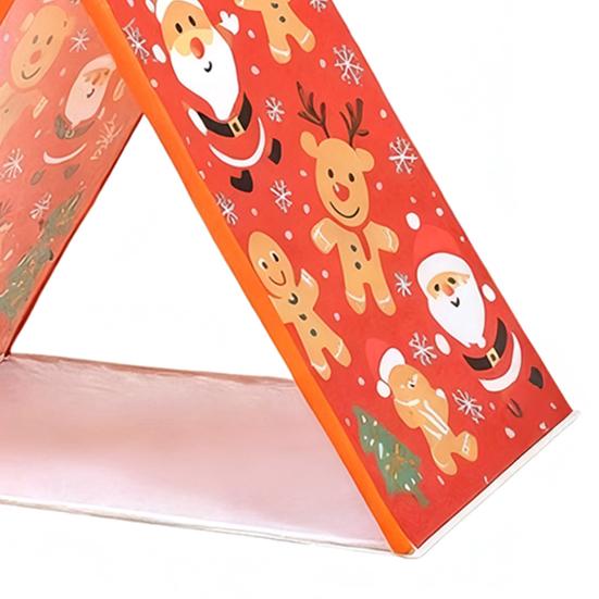 Gingerbread Christmas Tent for Kids 45" X 33" Brown Christmas Sleepover Tent Gingerbread House Play Tent for Home Indoor Xmas Holiday Party Decor