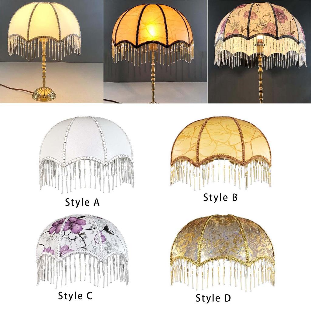 Decorative Shade Lampshade Lamp Cover, Suitable for E27 Lamp Holder with Tassel, Elegant Vintage Style