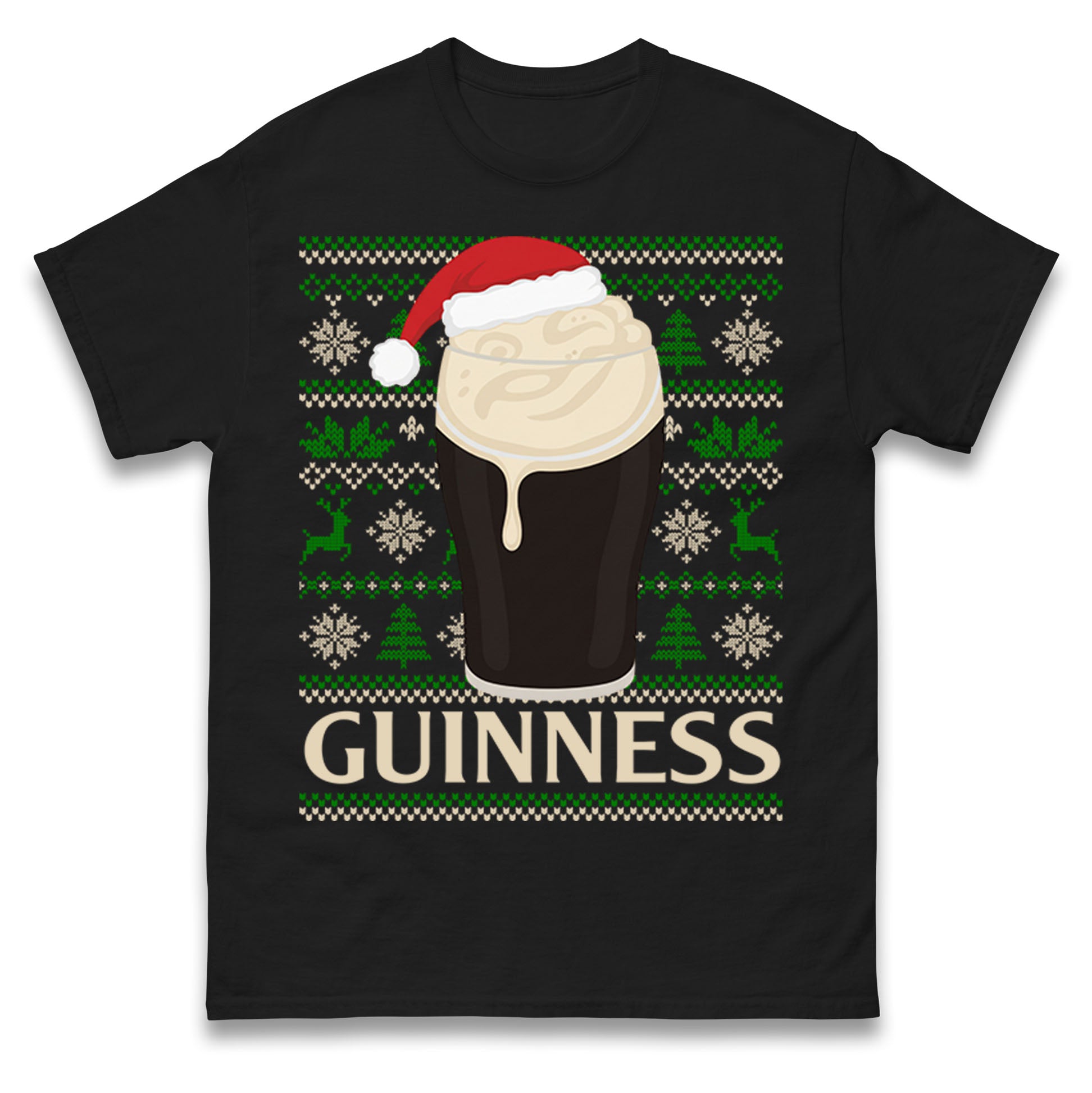 Guinness Christmas T Shirt Tshirt Mens Womens Unisex Tops Tees 2XL