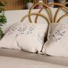 Amalia - Satin Bedding Set - Beige with Blue and Caramel Accents - Small Flowers - 220X200 Cm
