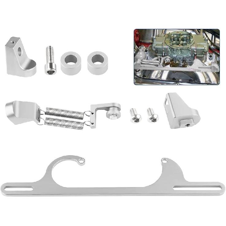 Throttle Cable Bracket 4150 4160 Series Throttle Brackets Billet Adjustable Aluminum (Silver)