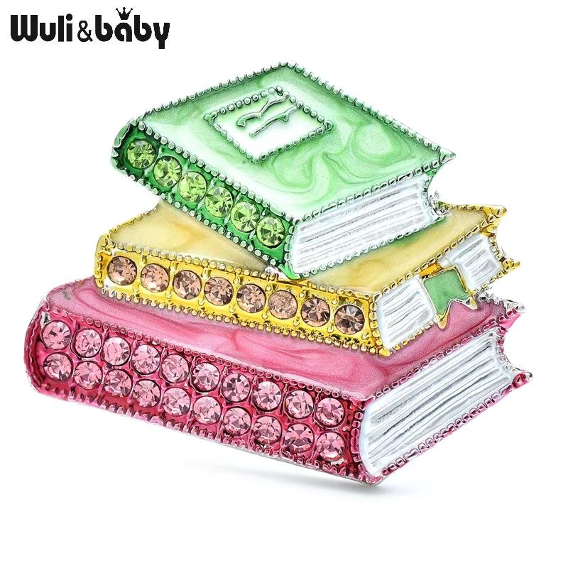 

Wuli&baby Эмалевые книги Броши для женщин Стразы 3-книга Канцелярские принадлежности Красивые вечерние повседневные броши Булавки Подарки 1 PCS зелёный