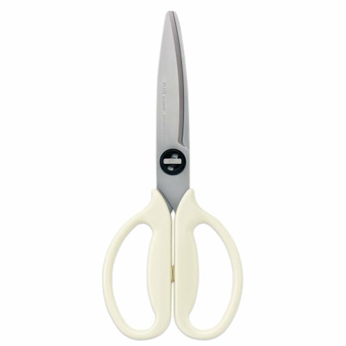 Plus Kitchen Scissors, Disassembly, Dishwasher Safe, Fit Cut Curve, Outdoor Packaging, Ivory White, Long-lasting Sharpness, 35678