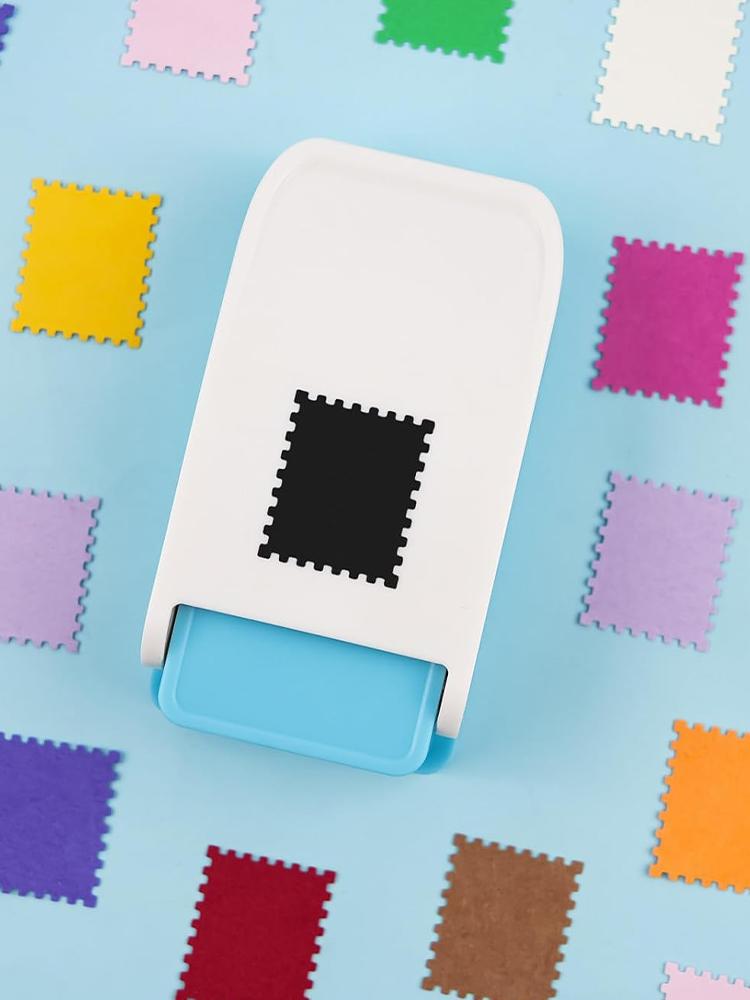 1x0.8 Inch Rectangle Lever Action Stamp Punch Square Hole Postage Craft Puncher for Scrapbooking Cards and DIY Paper Crafts