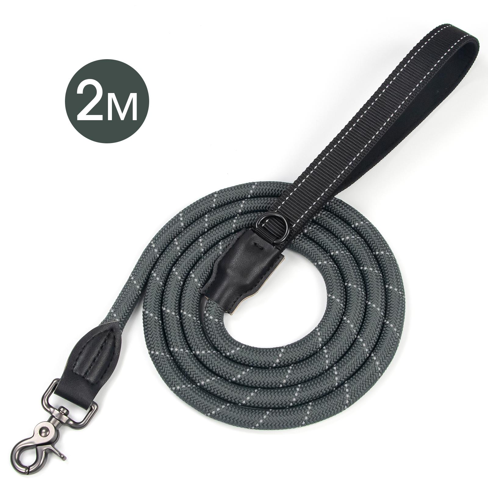 Laisse anti-traction pour chiens de grande taille, laisse rétractable robuste pour l'entraînement, laisse corde pour petits chiens, laisse rose réglable pour animaux de compagnie