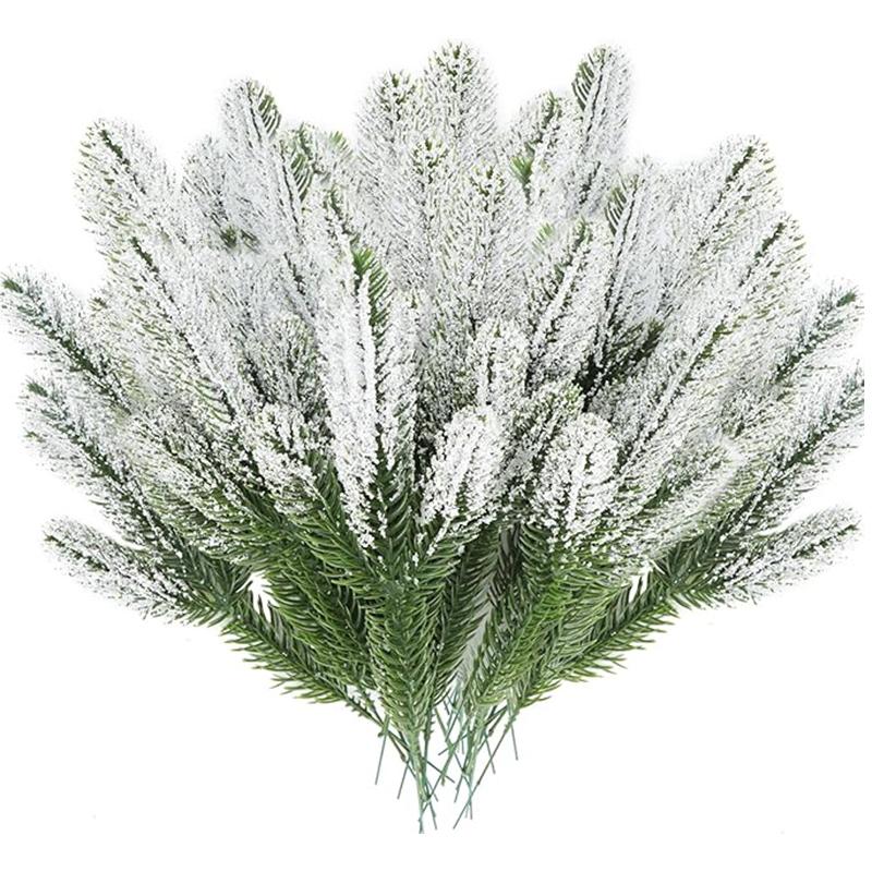 20/26cm Christmas Decoration Snowflake Artificial Pine Needle Branches Berry for Home Decor Xmas Tree 2026 Navidad Gift Ornament