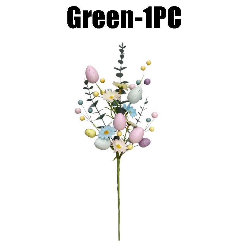 

Easter Egg Decor Artificial Eucalyptus Sprigs Berry Daisy Arrangement for Spring Home Party Centerpiece Decorations