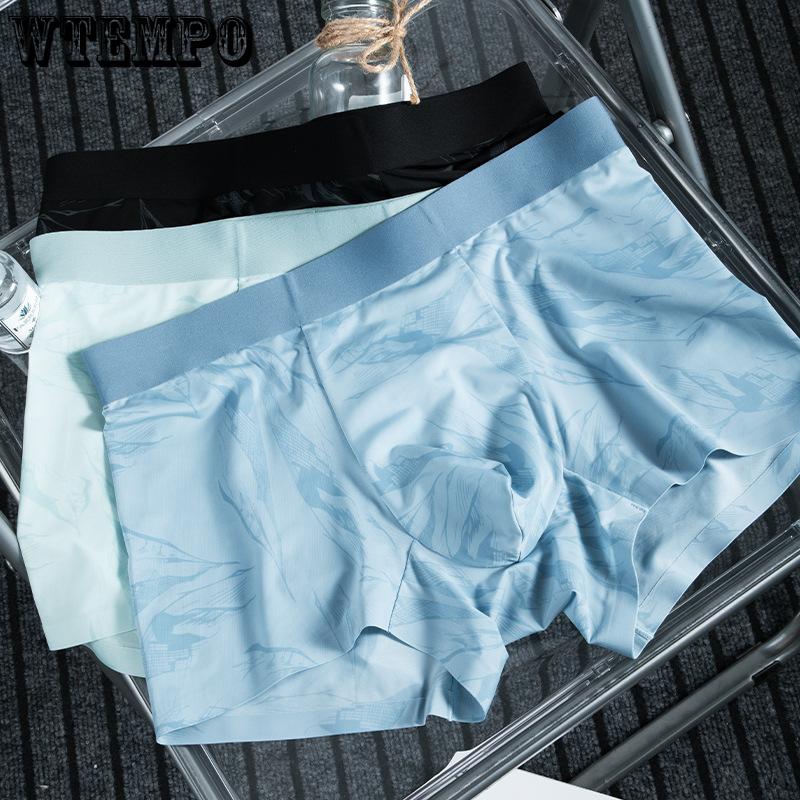 Summer Men's Underwear Ice Silk Antibacterial Breathable Flat Corner Underwear Men's Four Corner Pants