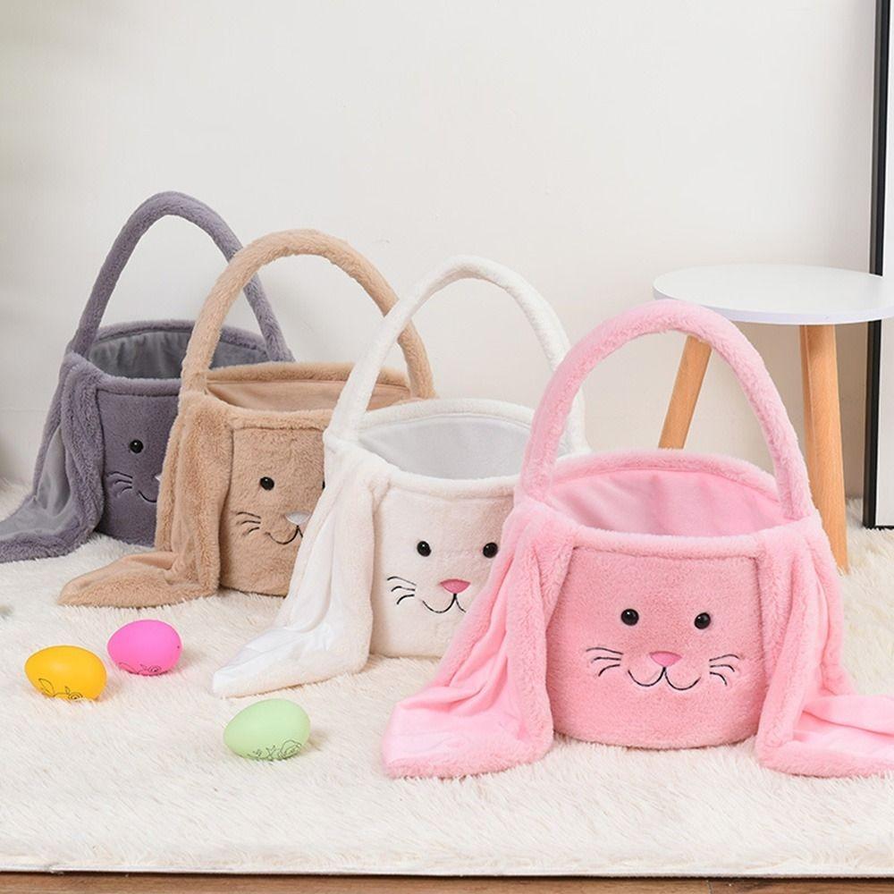 Egg Candy Baskets Bunny Handbag Large Capacity Lovely Storage Bag  Kids Party Gift