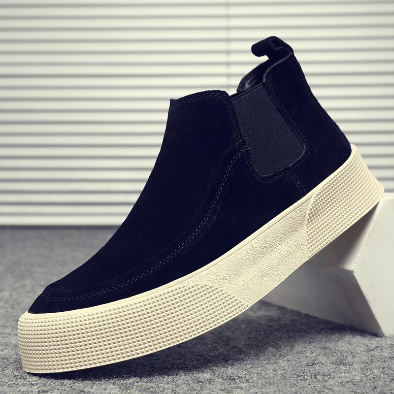 2025 New Cowhide Men's High-top Shoes Breathable and Warm Fashion Anti-velvet Leather Boots Casual Soft-soled Versatile Men's Leather Boots
