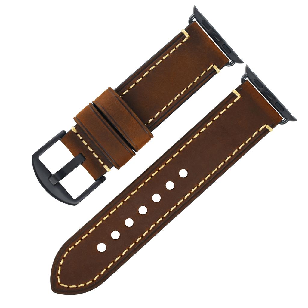 Heqi Preferential Applewatch Smartwatch Bands Unique Luxury Durable Soft Vintage Adjustable Genuine Leather Parts Watch Strap