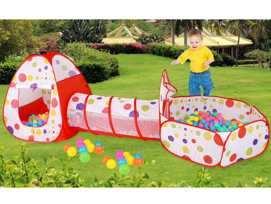 3-in-1 Kids' Yurt Play Tent and Tunnel Set for Indoor/Outdoor Use