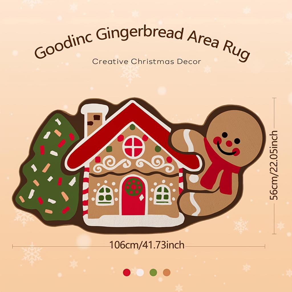 Gingerbread House Christmas Decorative Carpet Soft And Comfortable Bathroom Floor Mat Entry Hall Door Mat Home Decoration