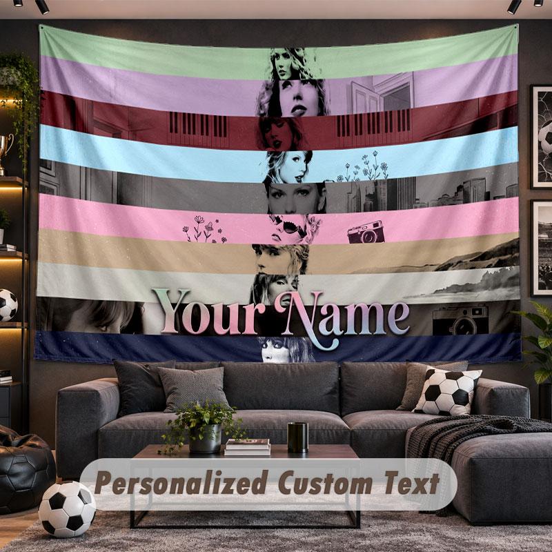 Wall Hanging Tapestry Custom NameTaylor Swift Pattern Personalized Printed Fabric Wall Decor