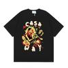 Casablanca Streetwear T-Shirt Men Women Loose Fit Short Sleeve Casual Tee High Street Style