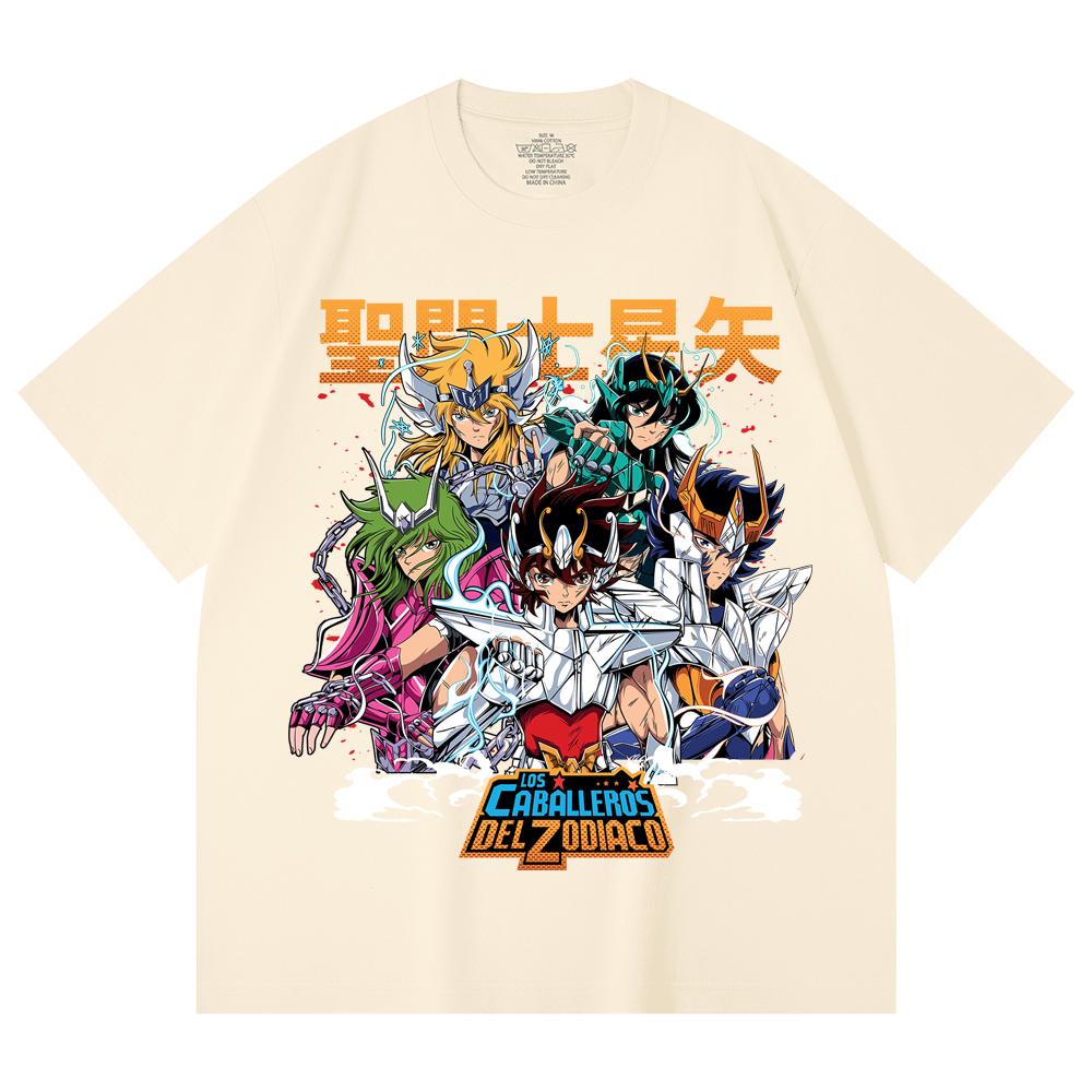 

Унисекс футболка из 100% хлопка плотностью 230 г/м² с принтом Saint Seiya V1 XS абрикосовый