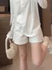 2026 Plus Size Women's High-Waisted Stretch Denim Split Shorts – Slimming Versatile A-line Wide-Leg Hot Pants