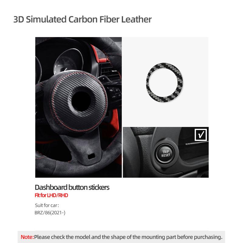 

Betterhumz Made of Alcantara For Subaru BRZ/Toyota GR86 - Dashboard Trim Stickers Co-pilot Button Car Interior Accessories Carbon Fiber Leather