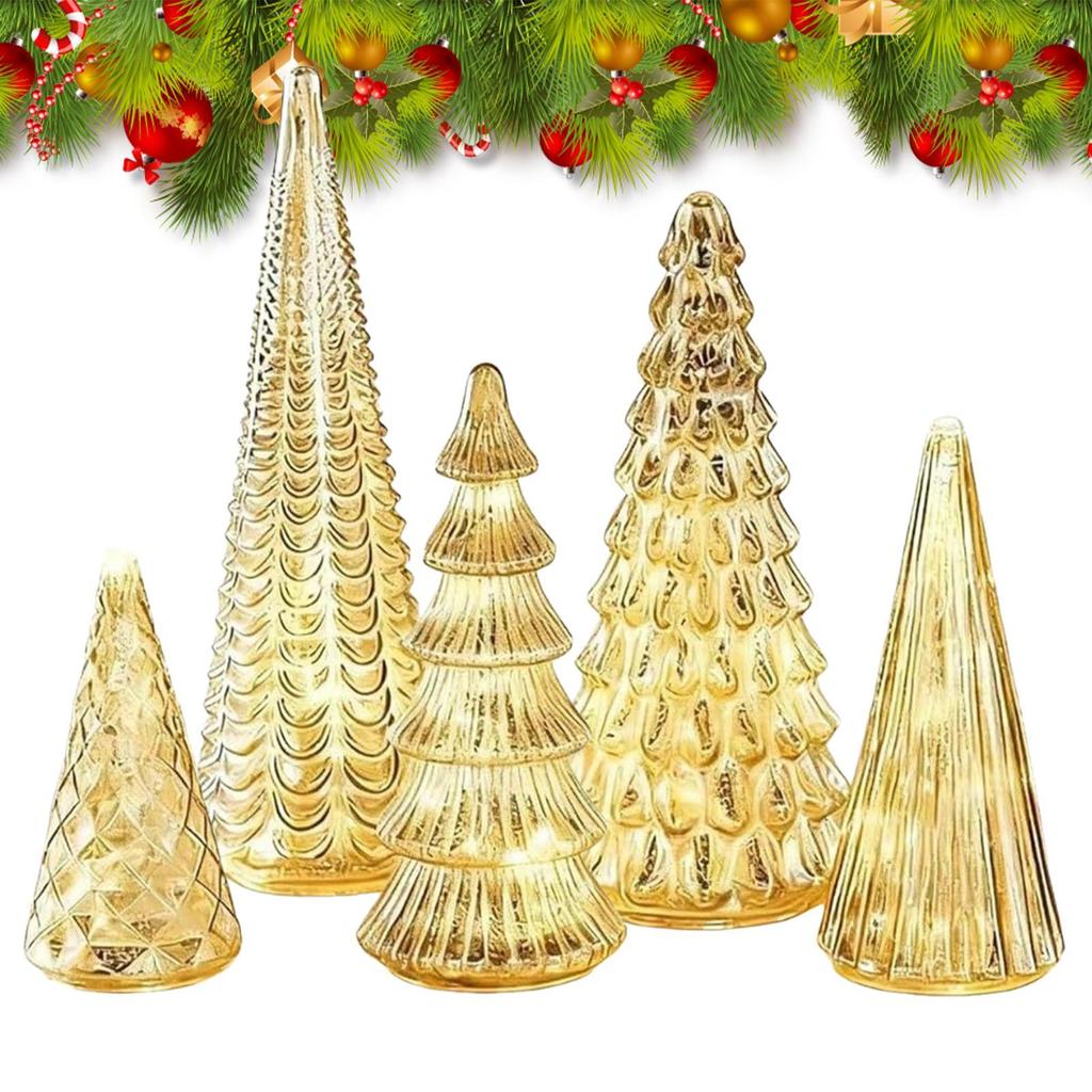 Christmas Ornaments Decorations Lighted Christmas Tree with Lights LED Small Home Decor Artificial with Lights for Desk Table