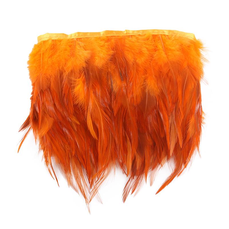 

4-6 Red Tip Feather Diy Feather Cloth Edge Clothing Accessories Accessories Gifts Handicraft Decoration оранжевый