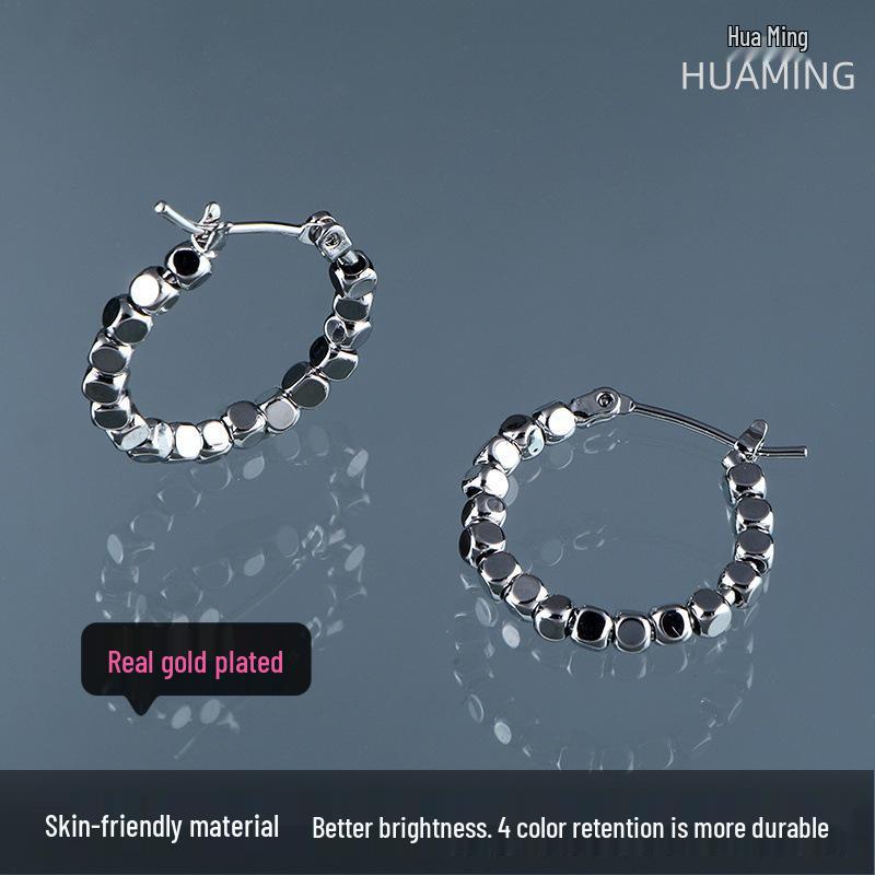 

Элегантные серебристые серьги-кольца в французском стиле - Высококлассный ретро-стиль в простом медном дизайне