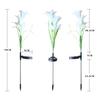Outdoor Solar Powered Lights Lily Flower Garden Stake Lights White / Multi-color Changing LED