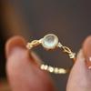 New Style Ice Jade Chalcedony Open Ring with Diamond Accents – Top Seller on Influencer Streams – Perfect Birthday Gift for Girls