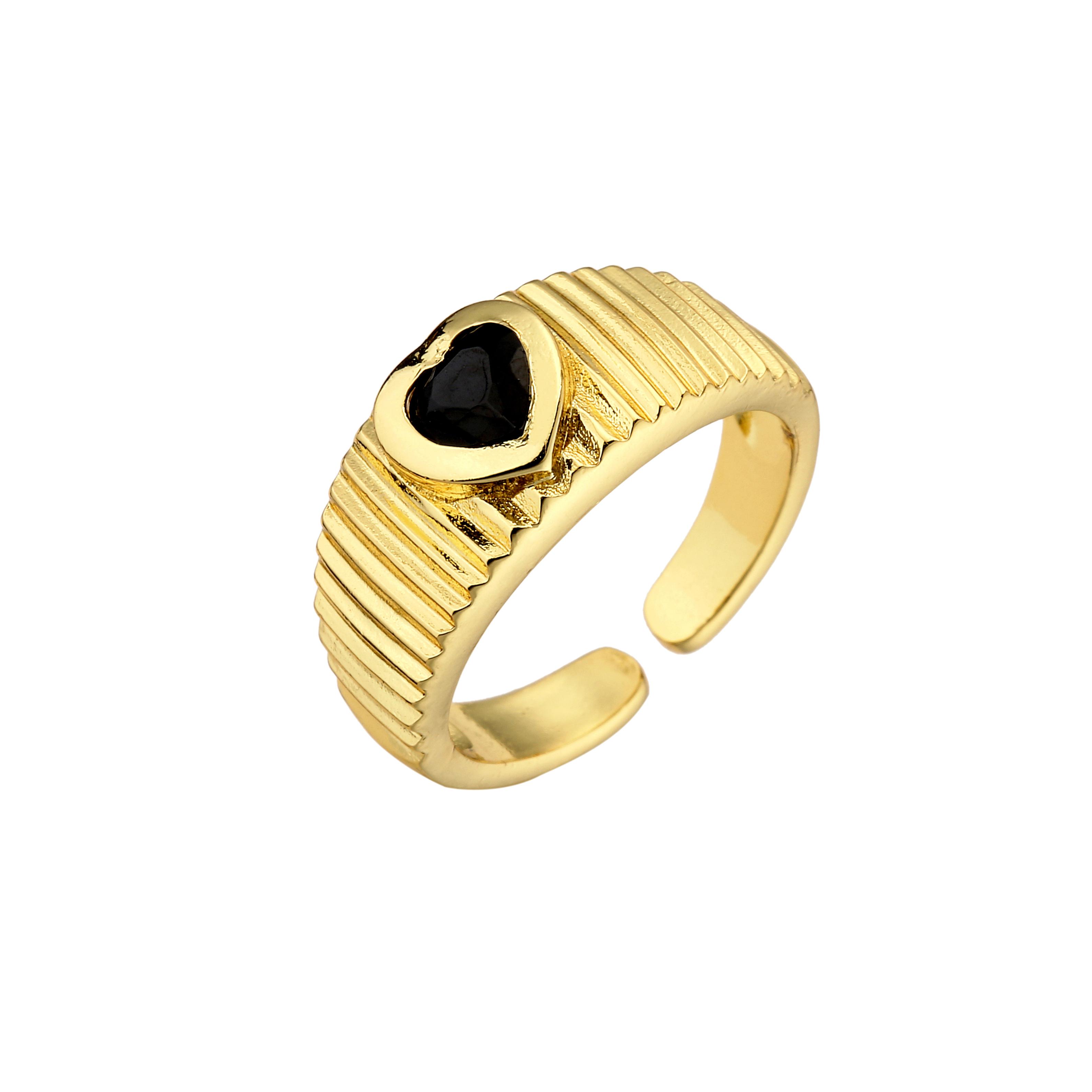 HECHENG,New Heart Love Zircon Enamel Golden Open Ring for Women Party Fashion Gift Zircon,Wholesale Accessories