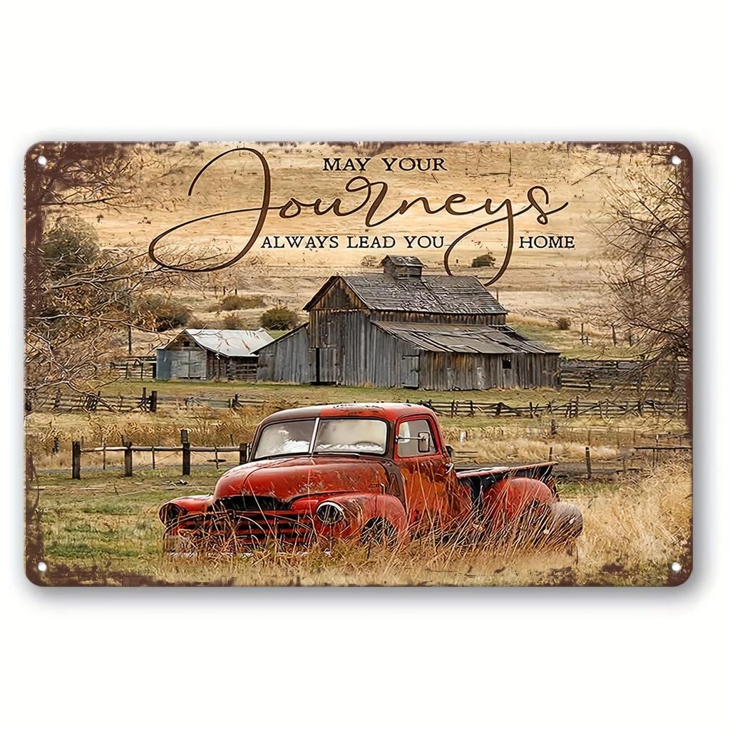 Vintage-Plakate im alten Stil mit LKW-Zug, Metallblechschilder, dekorative Teller für Club, Männerhöhle, Bar, Hotel, Café, Wanddekoration