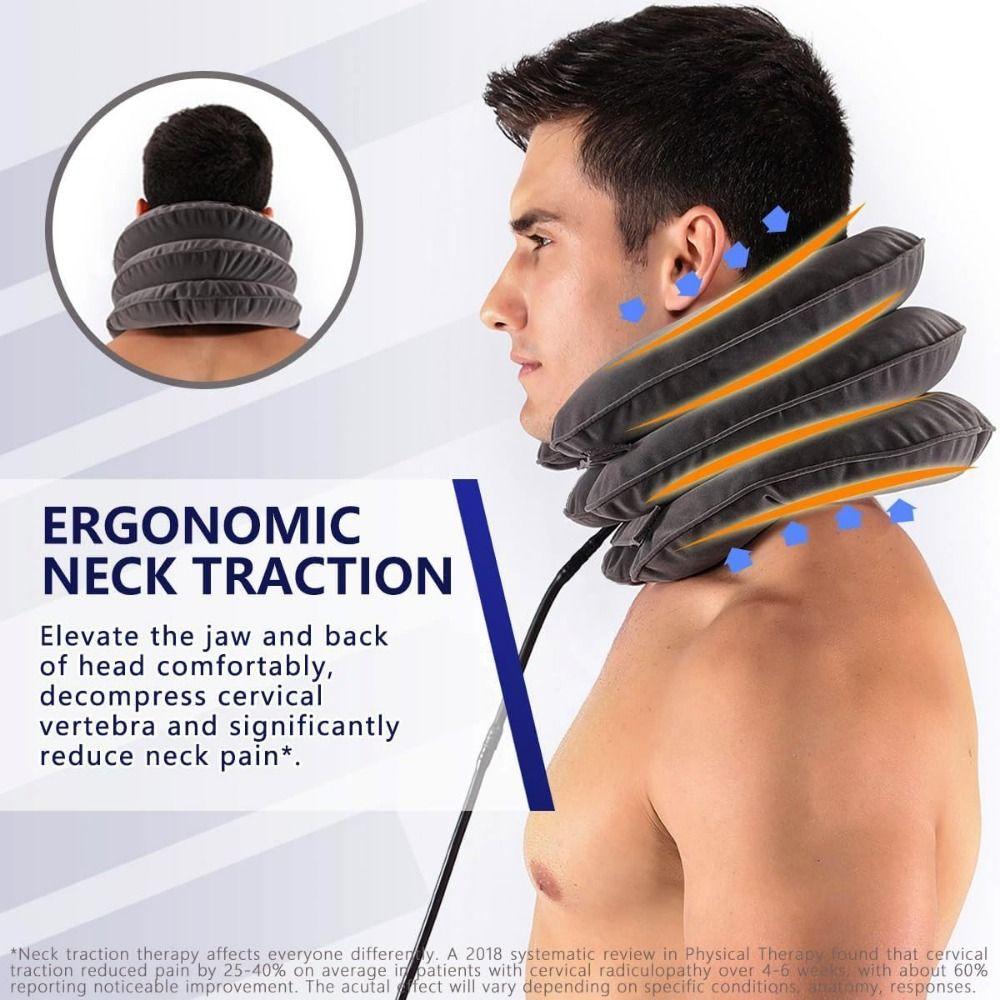 Adjustable Inflatable Neck Stretcher Foldable Neck Traction Pillow Travel