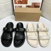Fashion Open Toe Casual Woman Summer Shoes Designer Brand Metal Buckle Decoration Pu Leather White 2025 Beach Flat Sandals for Lady
