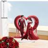 D Flat Acrylic Couple Valentine's Day Decoration, Indoor and Outdoor Decoration - No Battery/electricity Required, Free Day Decoration, S