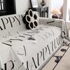 HAPPY LUCKY Knit Sofa Cover Sofa Towel Chenille Black White Couch Cover Pet Mat Living Room Sofa Slipcover Throw Blanket