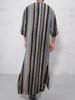 Striped Gradient Stand Collar Robe - Men's Long Sleeve Southeast Asia/Middle East Style