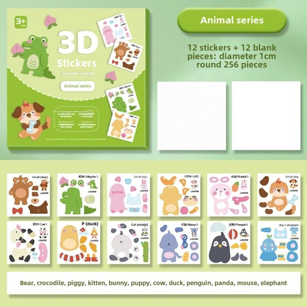 Paper DIY Paste Material Kit Educational Toys Animals Sticker Book  Birthday Gift