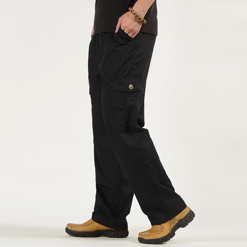 Pantaloni cargo multitasche da uomo, pantaloni casual dritti alla moda primavera estate, pantaloni cargo larghi da uomo