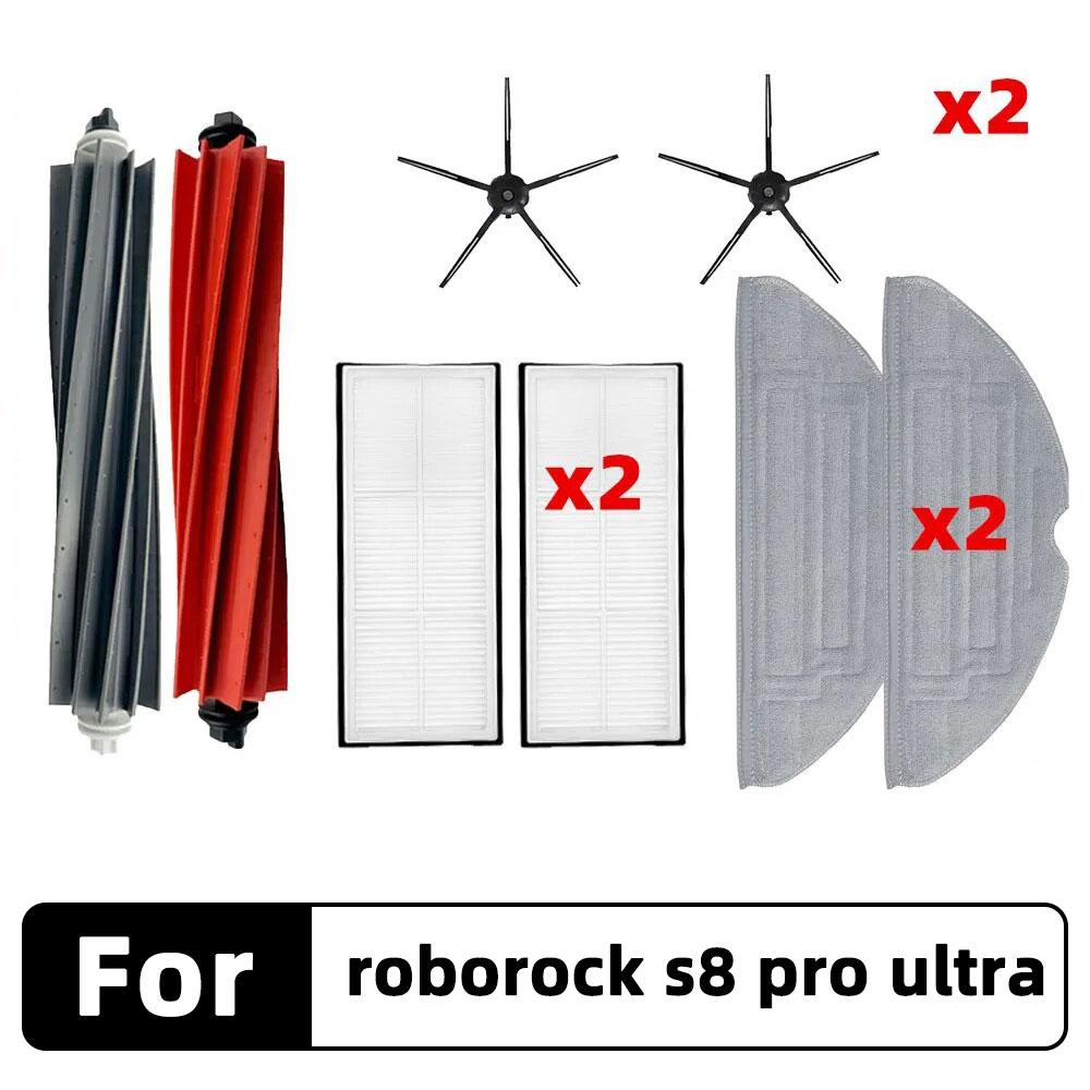 Compatible for Roborock S8 Pro Ultra, G20 A6900RR Main Side Brush Hepa Filter Mop Cloth Dust Bag Spare Parts Accessories
