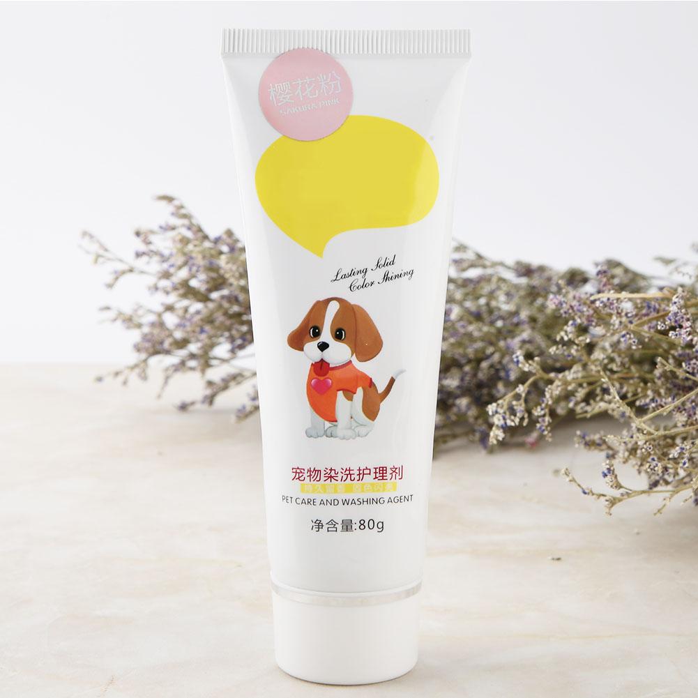 

80g Pet Dog Hair Color Dye Coloring Dyeing Harmless Natural Dyeing Agent Safe(Pink)