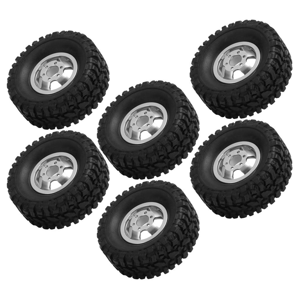 RC Rubber Tires with Aluminum Alloy Wheel Hub for WPL C14 C24 C34 C44 B14 B24 B16 B36 4WD Car
