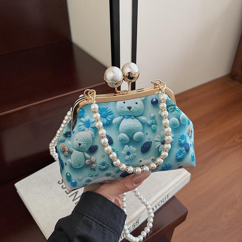 Niche bag women's new summer versatile chain messenger bag cartoon portable gold bag