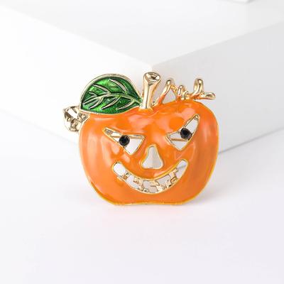 Brož s kapkou dýňového oleje, Brož s galvanickým pokovováním a zachováním barvy kapky oleje, Brož s doplňky k halloweenským oblekům, Brož s oděvními doplňky
