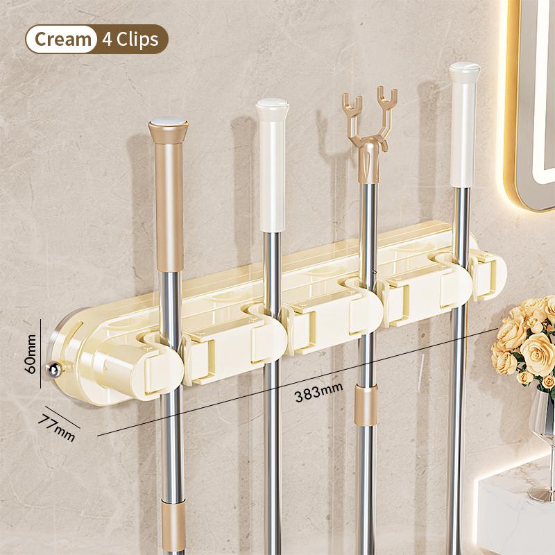 Bathroom Row Non Perforated Mop Holder Suction Cup Wall Mounted Storage Rack Broom Clip Home Storage Supplies