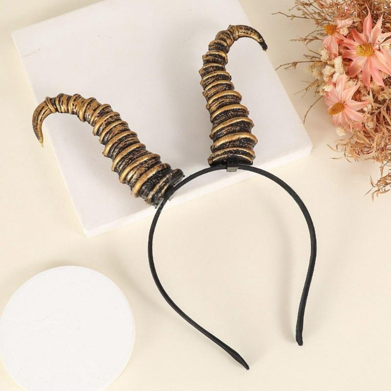 Devil Horn Headbands For Halloween Parties Costume Hair Accessory Lightweight Practical Resin Festival Accessory