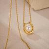 Elegant U-Shaped Pearl Pendant Necklace for Men & Women - High-End Fashion Jewelry