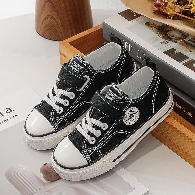 2025 Spring Korean Style Kids Skate Shoes - Versatile Canvas for Boys & Girls Size 29 - 18.5cm