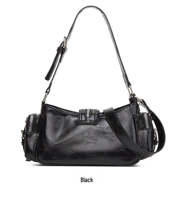 Spicy Girl Leather Motorcycle Crossbody Bag with Rivets - 2025 Fashion