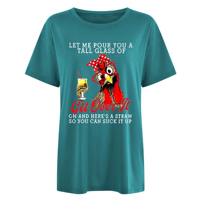 

Футболка женская свободного покроя с круглым вырезом и короткими рукавами из чистого хлопка, весна-лето, с принтом в виде петуха 3XL сапфир синий